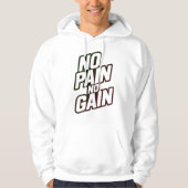 Veste À Capuche No Pain No Gain Hoodie – Motivational Gym Workout (Devant)