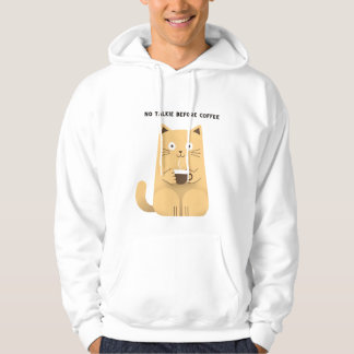 Veste À Capuche No Talkie Before Coffee – Funny Cat Coffee Lover H