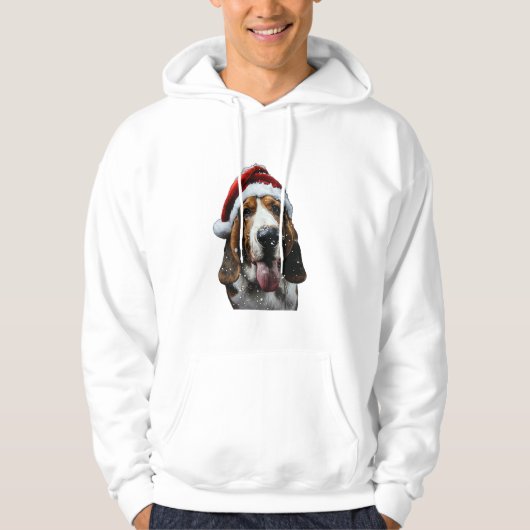 Veste À Capuche Noël de Basset Hound (Devant)