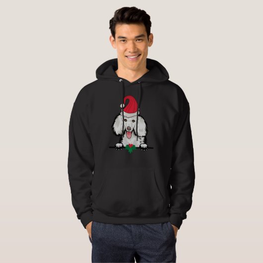 Veste À Capuche Noël du chien de caniche (Devant entier)