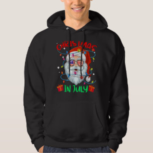 Veste À Capuche Noël En Juillet Été Père Noël Surfing Beach Vaca