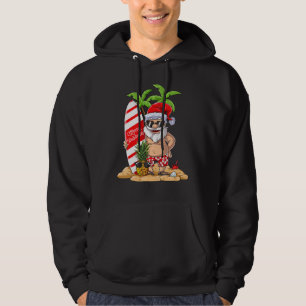 Veste À Capuche Noël En Juillet Père Noël Hawaiian Surfing Summer 