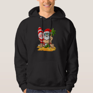 Veste À Capuche Noël En Juillet Père Noël Hawaiian Surfing Summer 