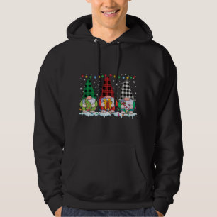 Veste À Capuche Noël Gnomes Buffalo Plaid Rouge Blanc Vert Xma