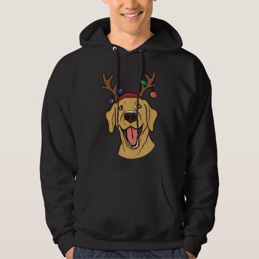 Veste À Capuche Noël Jaune Lab Tri Bli (Devant)