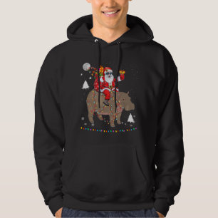 Veste À Capuche Noël Santa Claus équitation Hippo Lumières Noël Ho