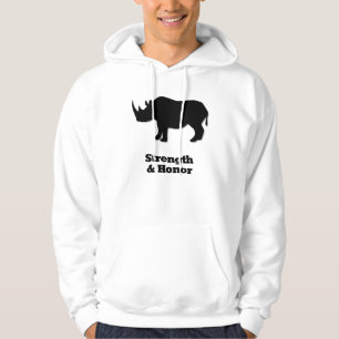 Veste À Capuche Noir de force et d'honneur de rhinocéros