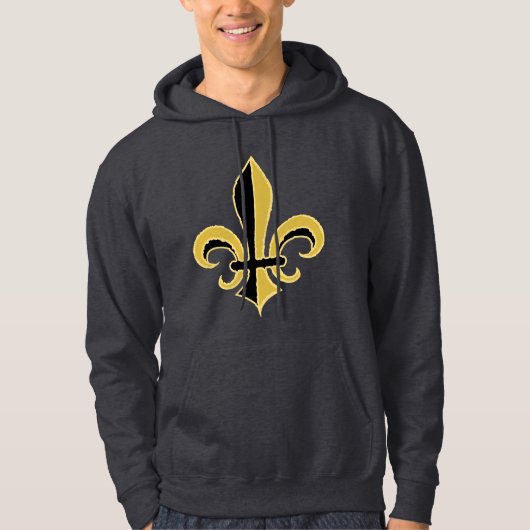 Veste À Capuche Noir et or Fleur de lis (Devant)