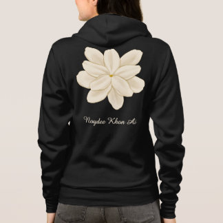 Veste À Capuche Nom de fleur blanche de jasmin avant et arrière