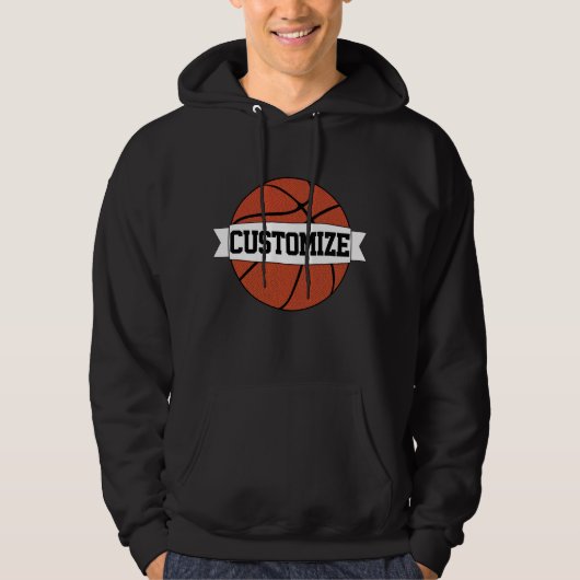 Veste À Capuche Nom de l'équipe de basket Nom du joueur Nom et num (Devant)