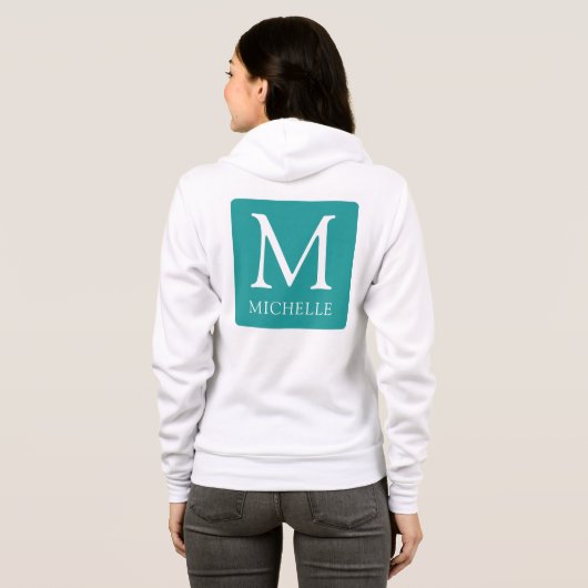 Veste À Capuche Nom moderne à deux côtés Monogrammes femmes (Dos entier)
