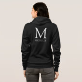 Veste À Capuche Nom Monogramme Femme Devant Double Face Noir (Dos entier)