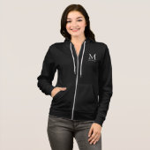 Veste À Capuche Nom Monogramme Femme Devant Double Face Noir (Devant entier)