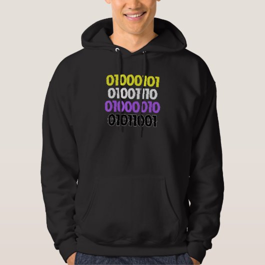 Veste À Capuche Non Binary Pride ENBY Number For LGBT (Devant)