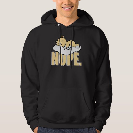 Veste À Capuche Nope Chat Lazy dimanche Slogan (Devant)