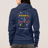 Normal is is Boring Autism Awareness Matching Fami