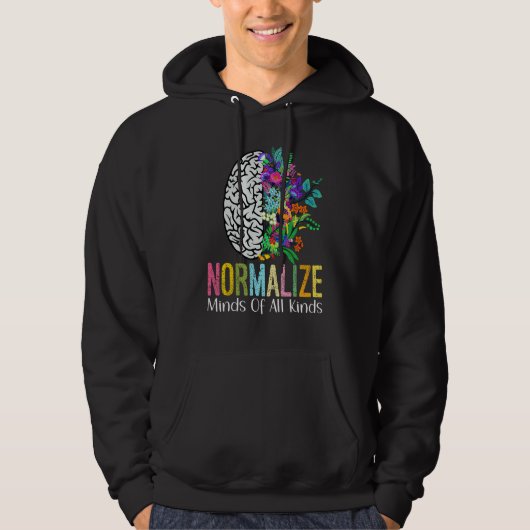 Veste À Capuche Normalize Minds Of All Kinds Autism Neurodiversity (Devant)