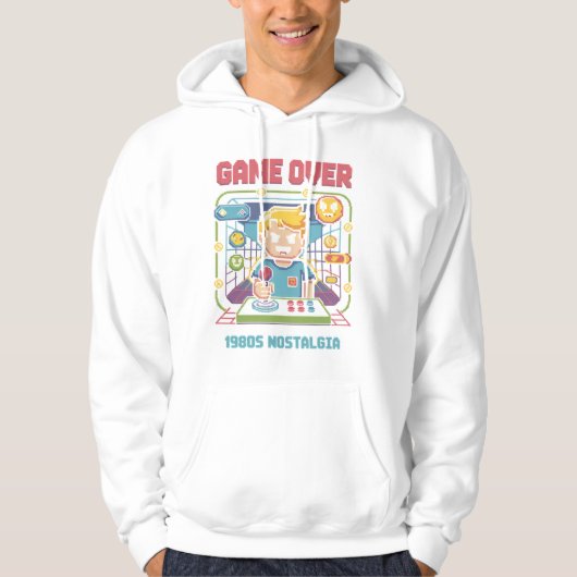 Veste À Capuche Nostalgie des joueurs des années 1980 - Graphique (Devant)