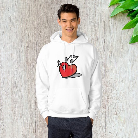 Veste À Capuche Notes de musique chantantes cœur rouge