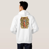 Veste À Capuche Notre-Dame de Guadalupe avec cadre Rose (Dos entier)