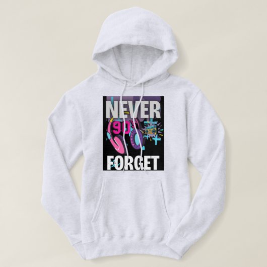 Veste À Capuche N'oubliez jamais l'Art Imprimé Rétro des 90s (Design devant)