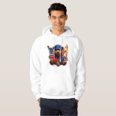 Veste À Capuche Nounours avec drapeau en feu (Devant entier)