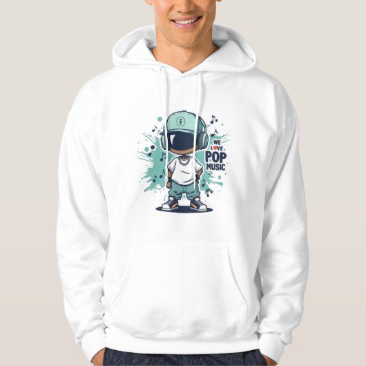 Veste À Capuche Nous aimons la musique pop (Devant)