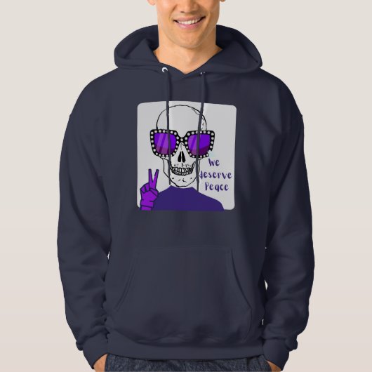 VESTE À CAPUCHE NOUS MÉRITONS LA PAIX (Devant)
