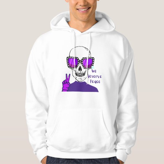 VESTE À CAPUCHE NOUS MÉRITONS LA PAIX (Devant)