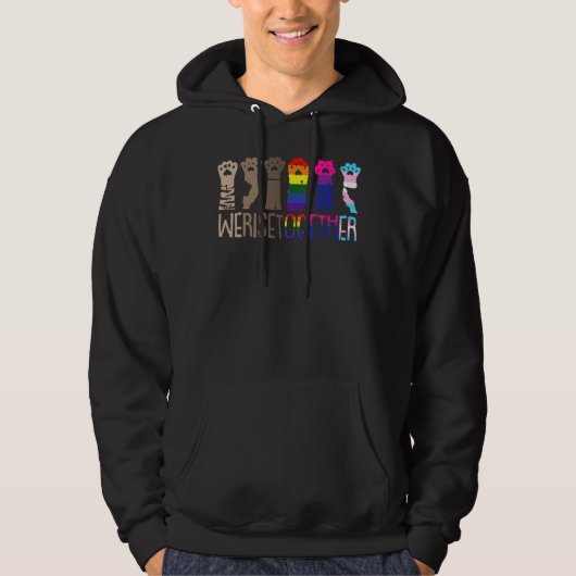 Veste À Capuche Nous nous levons Ensemble Gay pride Chat Empreinte (Devant)