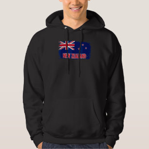 Veste À Capuche Nouvelle-Zélande Distorsion Drapeau Pour La Nouvel