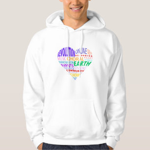 Veste À Capuche Nuage de mots de la Chorale de la Terre en couleur
