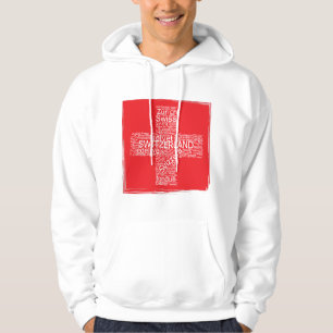Veste À Capuche Nuage de mots drapeau Suisse Vintage