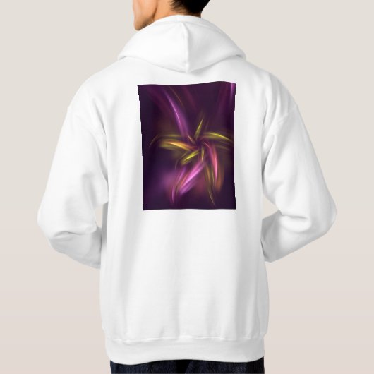 Veste À Capuche Nuances violettes Imaginaire Abstrait de fleurs (Dos)
