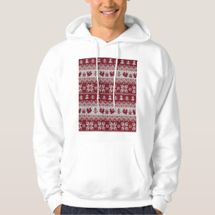 Veste À Capuche Nuit, Noël, écureuils, motif vintage.