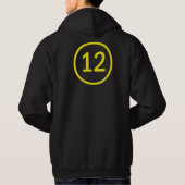 Veste À Capuche numéro 12 dans un cercle (Dos)
