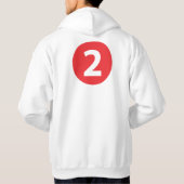 Veste À Capuche Numéro deux rouge (Dos)