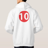 Veste À Capuche Numéro dix rouge (Dos)