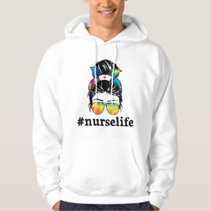 Veste À Capuche Nurse Life Messy Bun Girl avec Sublimation de verr