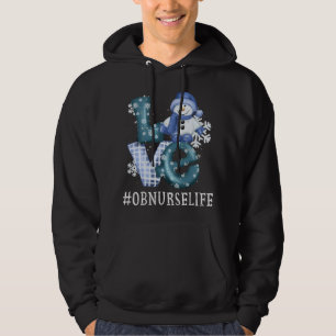 Veste À Capuche OB Nurse Love Snowman Xmas Funny hiver saison Chr