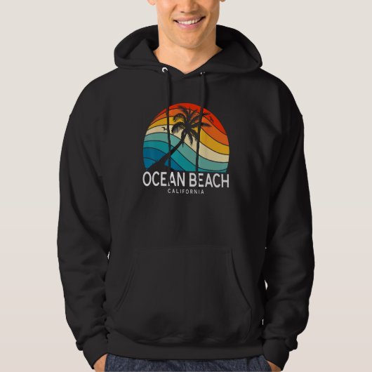 Veste À Capuche Ocean Beach California Tropical Beach Palm Tree So (Devant)