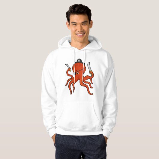 Veste À Capuche Octopus comme Pirate avec épée et couteau (Devant entier)