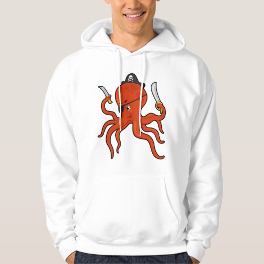 Veste À Capuche Octopus comme Pirate avec épée et couteau (Devant)