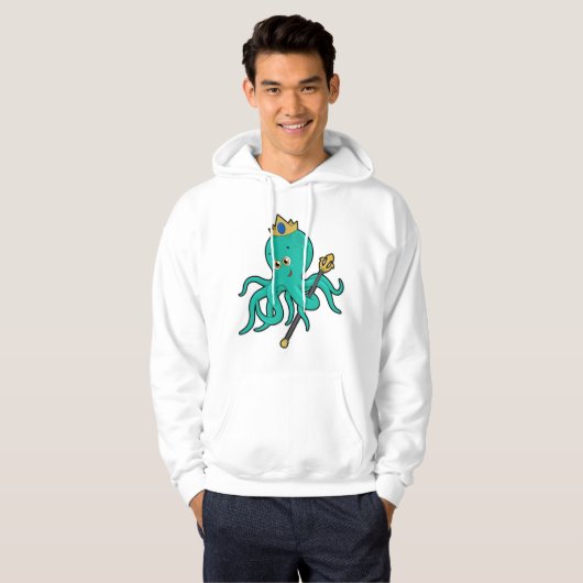 Veste À Capuche Octopus comme roi avec Trident (Devant entier)