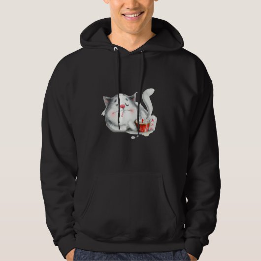 Veste À Capuche Œuvre d'art chat endormi chaton mignon (Devant)
