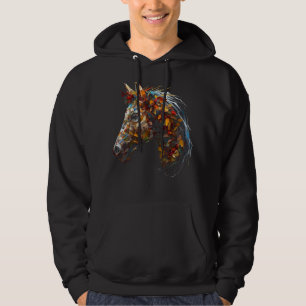 Veste À Capuche Œuvre d'art de cheval Feuilles d'automne Animal de