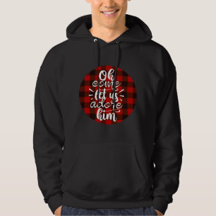 Veste À Capuche Oh Viens Lui Adorons - Buffalo Plaid Christmas