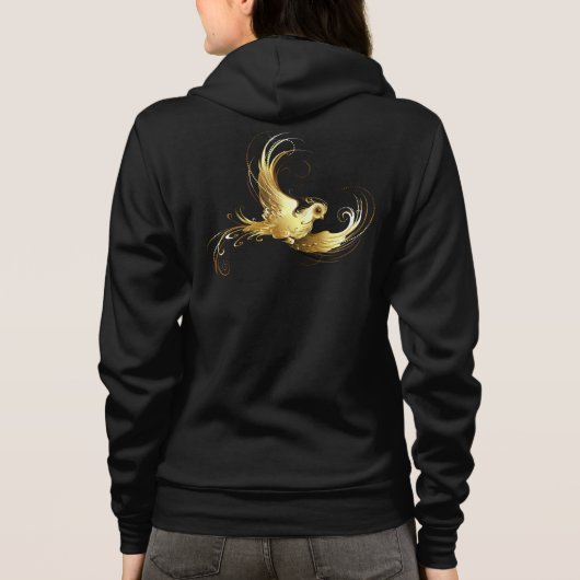 Veste À Capuche Oiseau doré sur fond noir (Dos)
