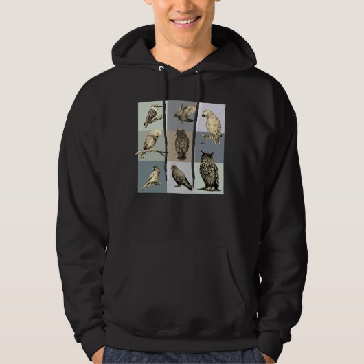 Veste À Capuche OISEAUX, perroquets, hibou, pigeons, kookaburra (Devant)