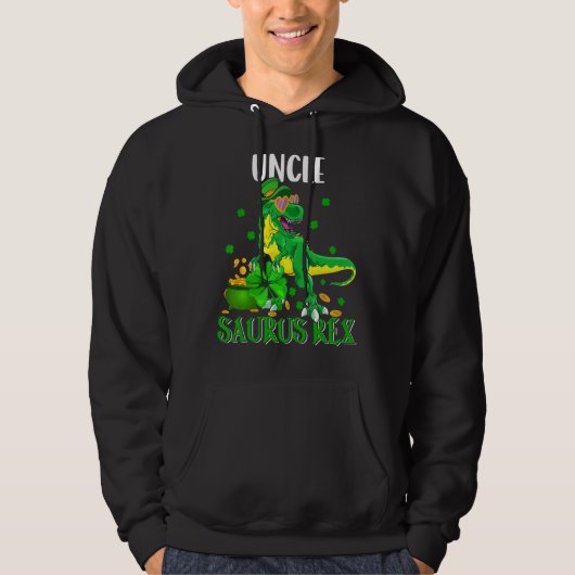 Veste À Capuche Oncle Saurus Rex St Patrick S Day Leprechaun Dinos (Devant)